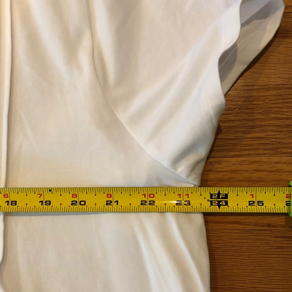 Lands' End White Short Sleeve Pintuck Button Front Top - Picture 5 of 9